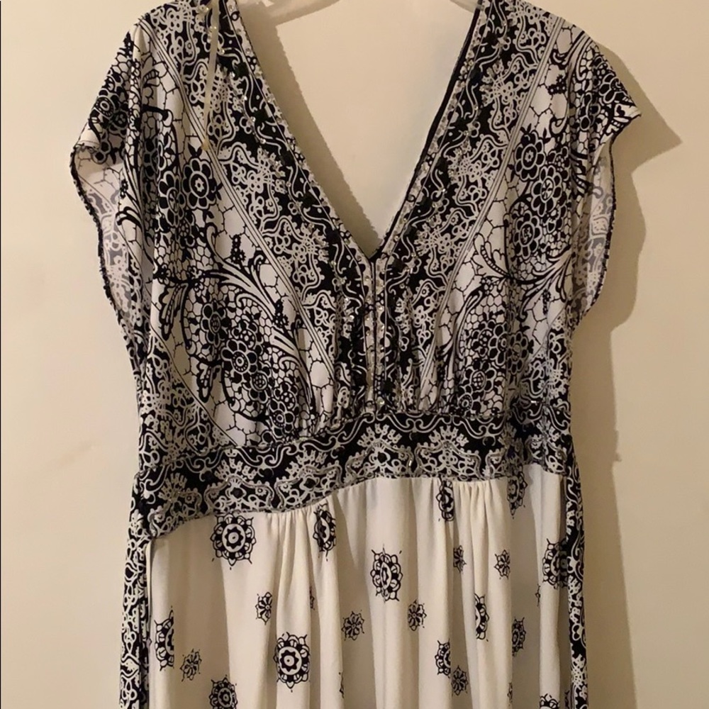 IXE beaded party dress black and white